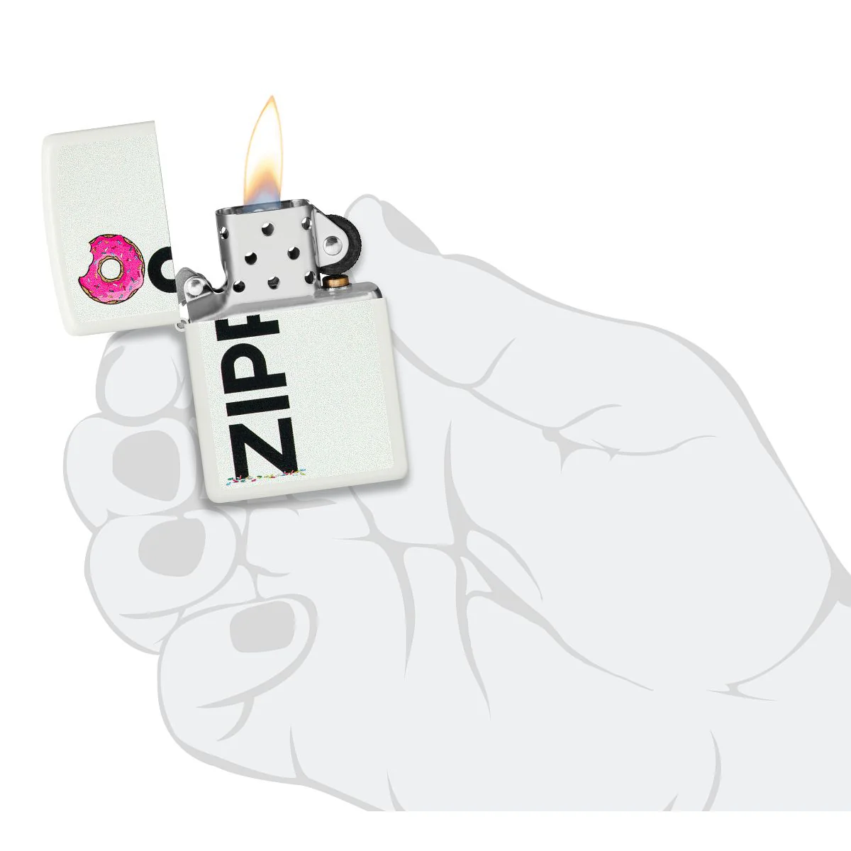 Zippo Lighter: Frosted Zippo Design - White Matte 46240 - Image 5