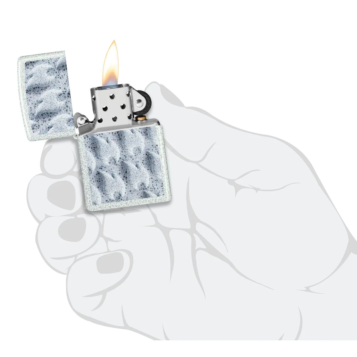 Zippo Lighter: Frozen Flames Design - Glacier 46599 - Image 5