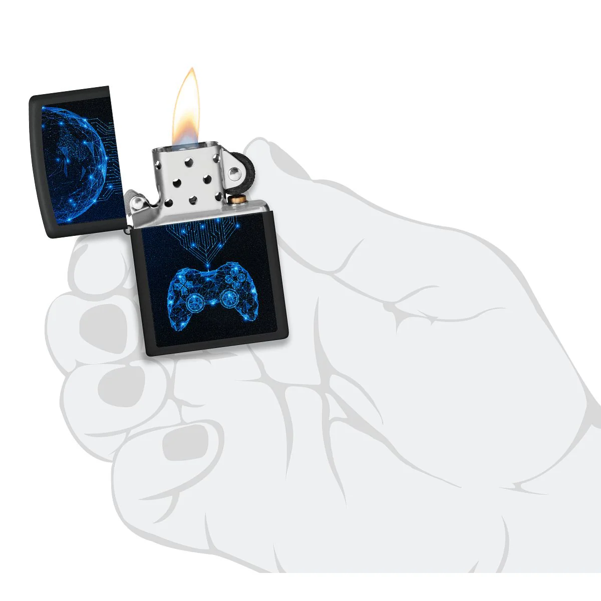 Zippo Lighter: Gaming Design - Black Matte 48912 - Image 5