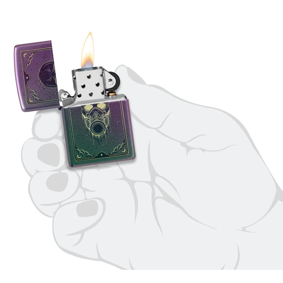 Zippo Lighter: Gas Mask Design - Iridescent 46953 - Image 5