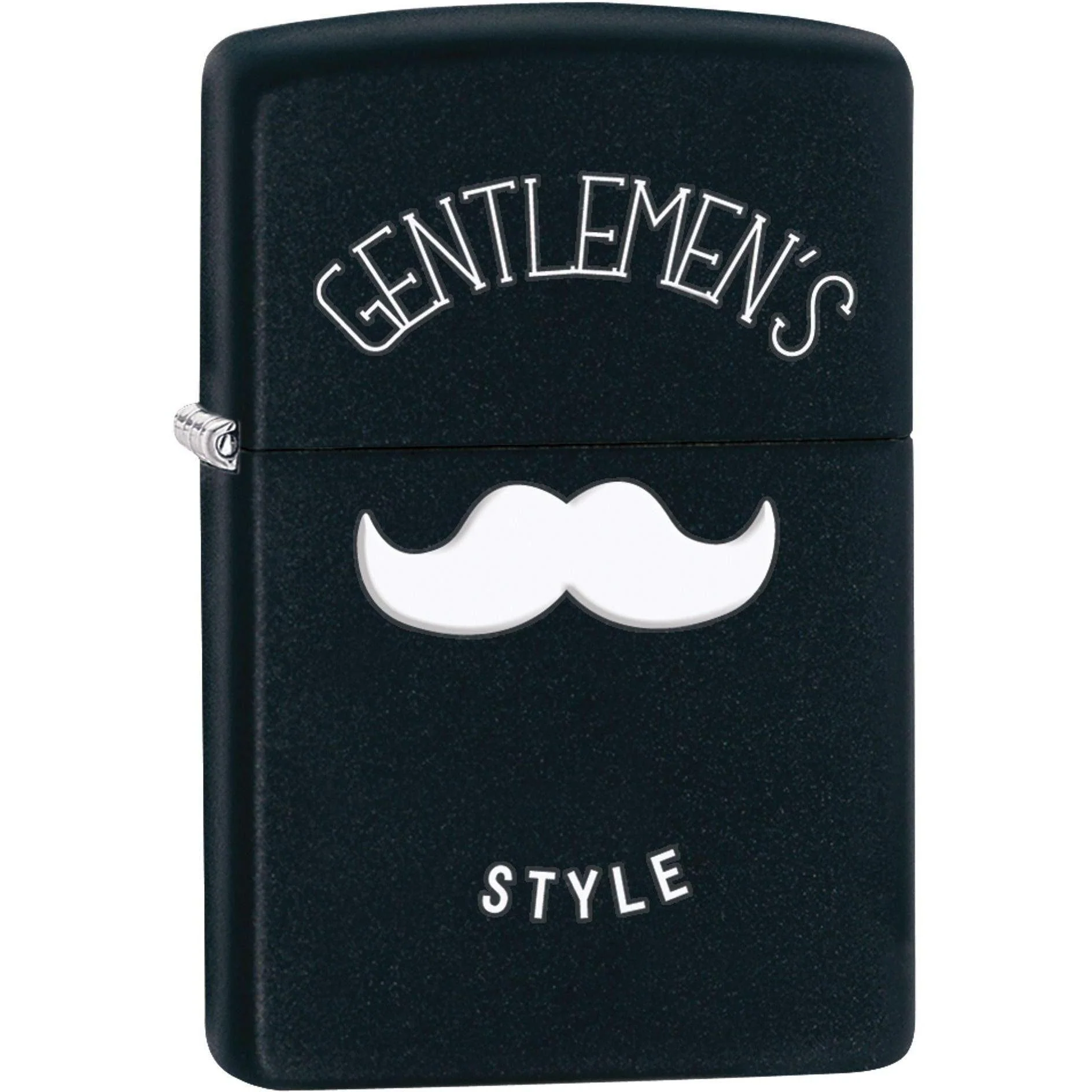Zippo Lighter: Gentlemens Style Mustache - Black Matte 81594