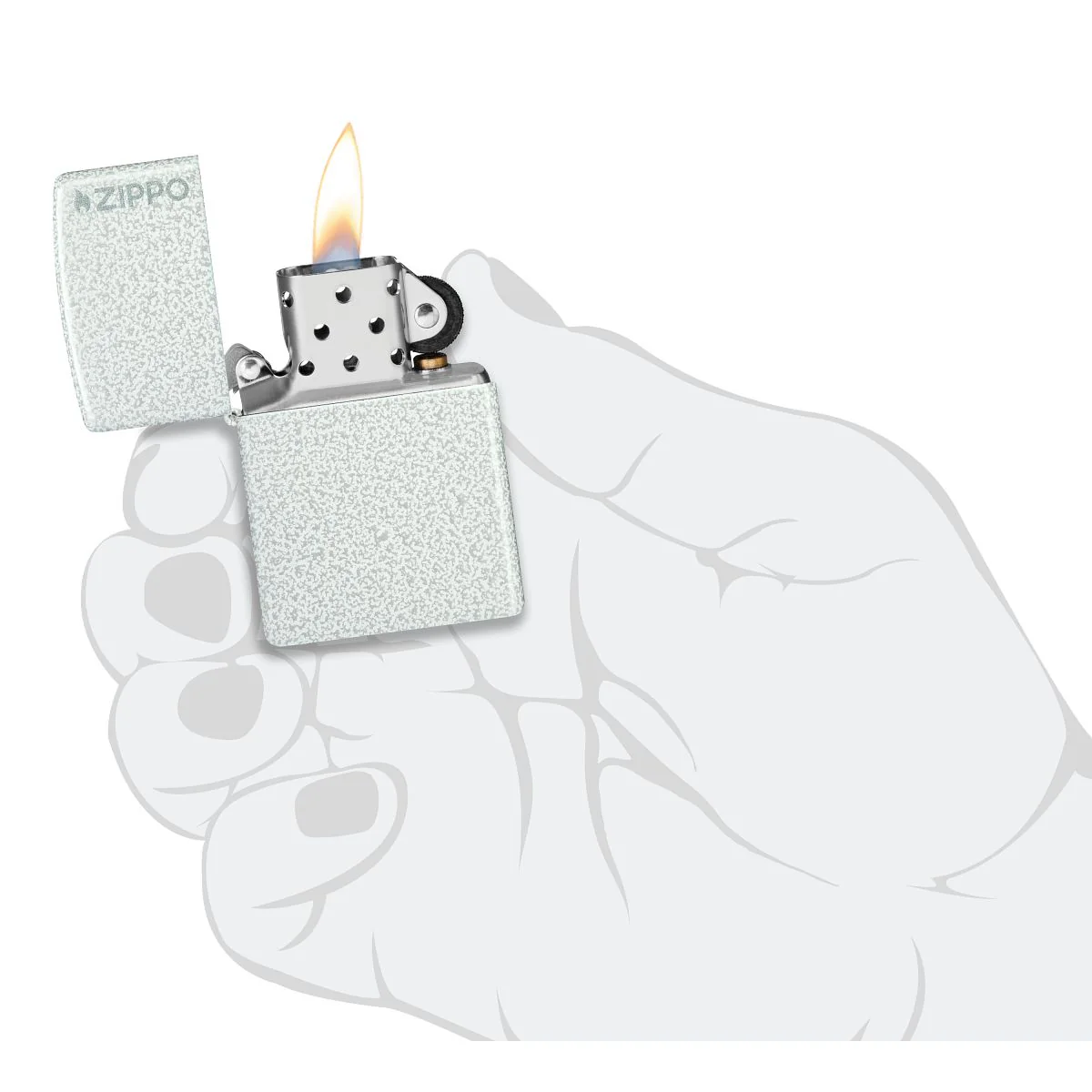 Zippo Lighter: Glacier with Zippo Logo - 46020ZL - Image 8