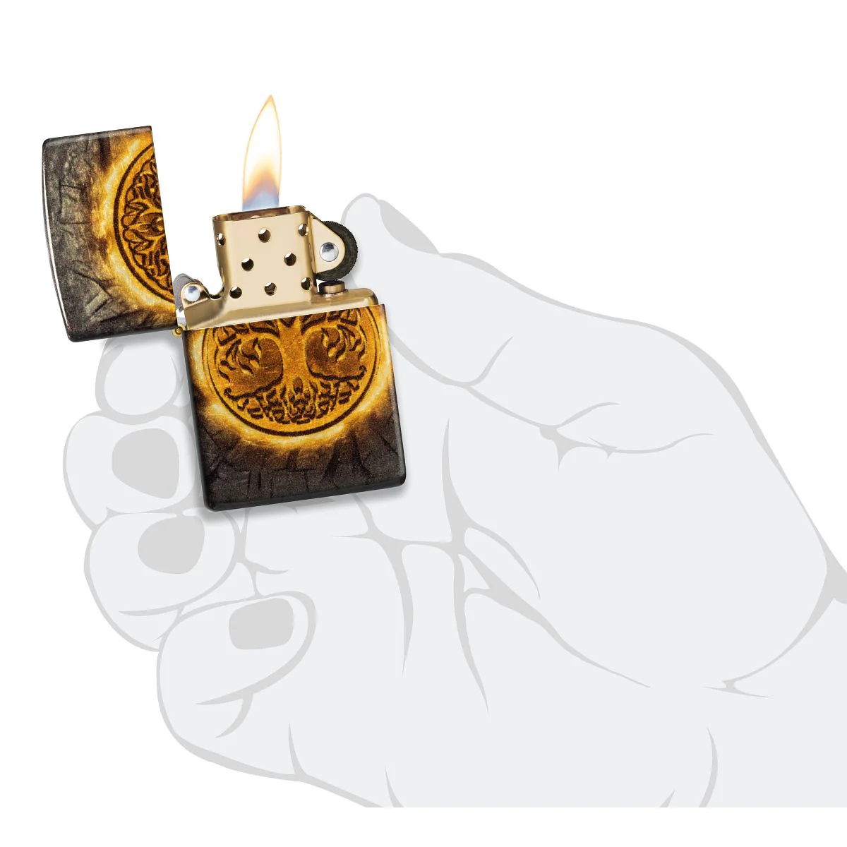 Zippo Lighter: Gleaming Tree of Life - 540 Fusion 46815 - Image 9