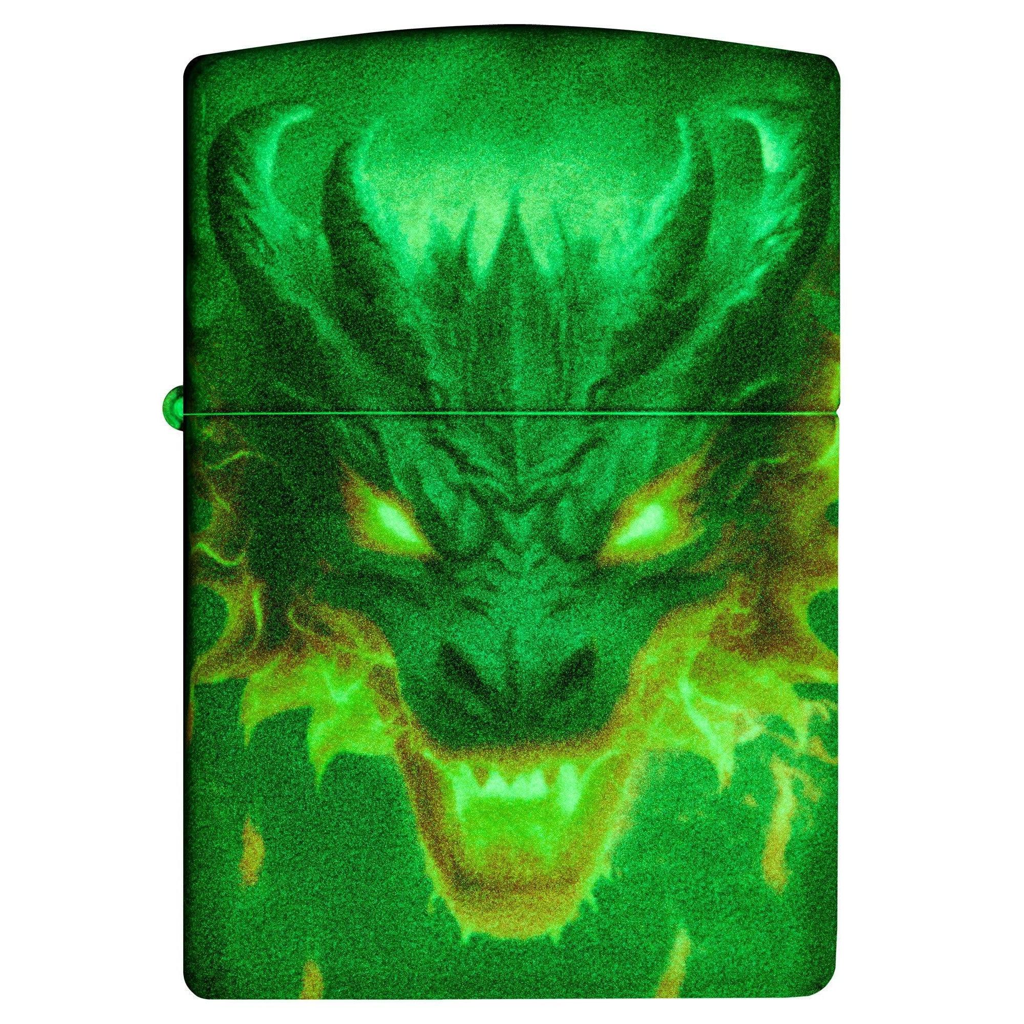 Zippo Lighter: Glowing Dragon Design, 540 Color - Glow-in-the-Dark Green 46251 - Image 5