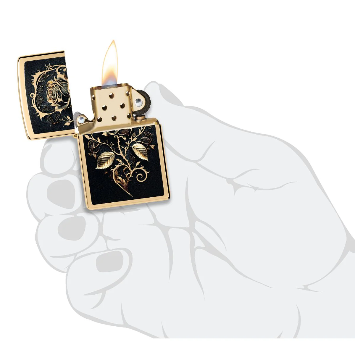 Zippo Lighter: Golden Rose - High Polish Brass 46665 - Image 5