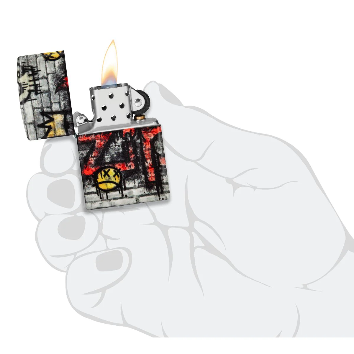 Zippo Lighter: Graffiti King Design - 540 Color 46282 - Image 9