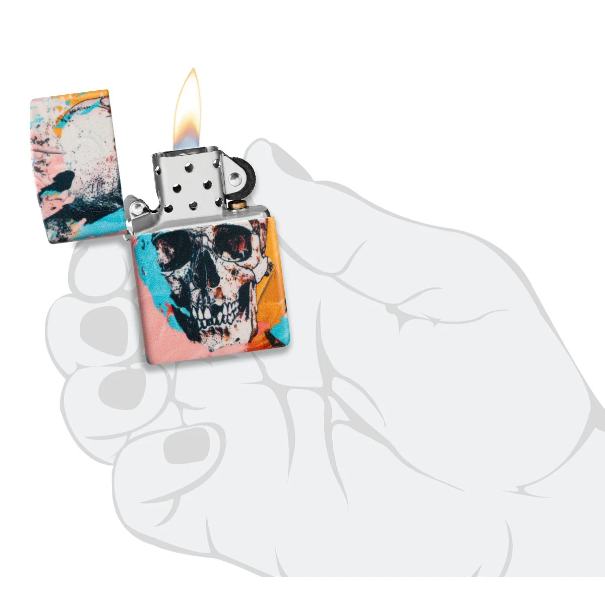 Zippo Lighter: Graffiti Skull - 540 Color 46818 - Image 9
