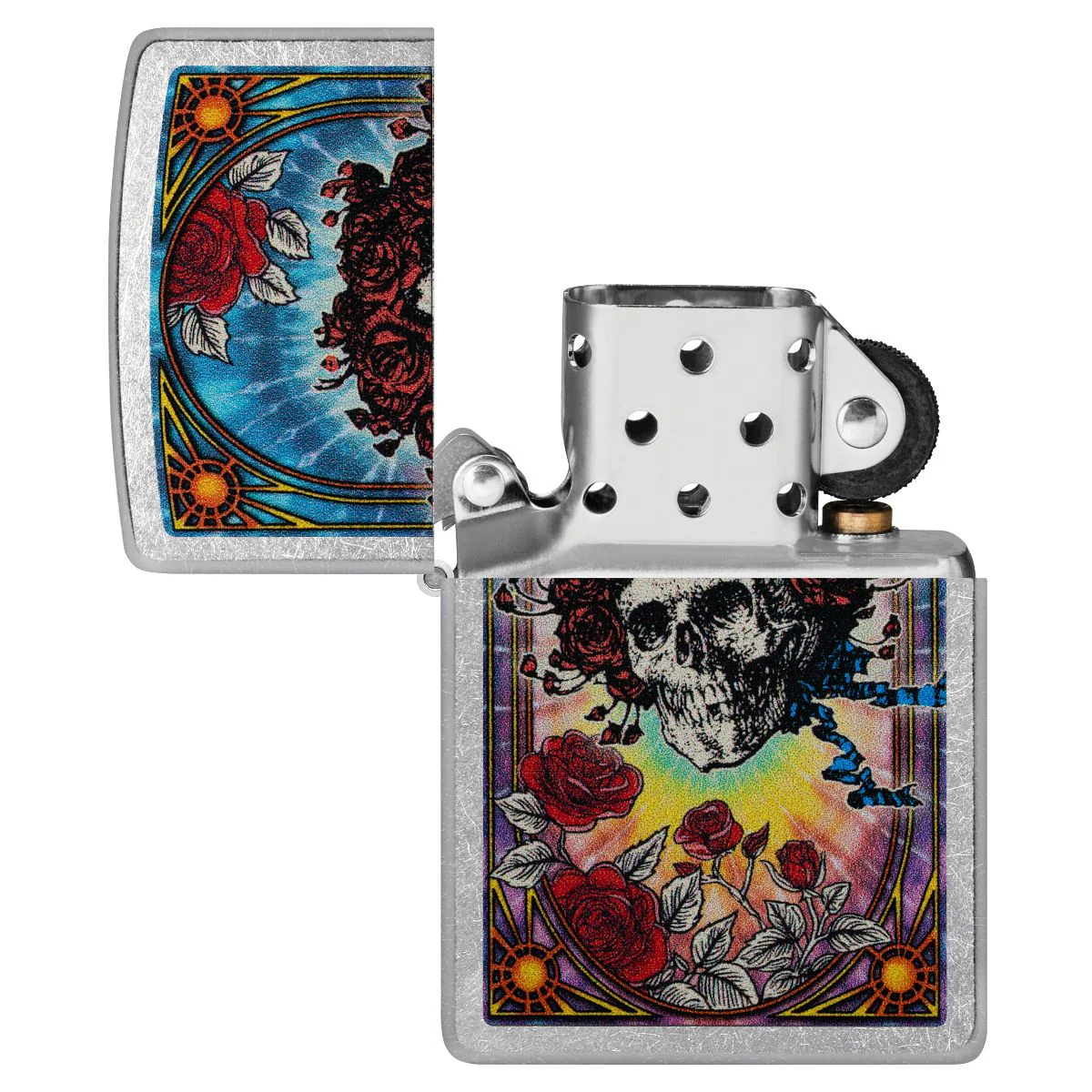 Zippo Lighter: Grateful Dead, Skull and Roses - Street Chrome 47248 - Image 4
