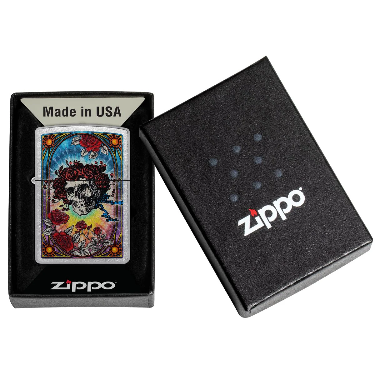 Zippo Lighter: Grateful Dead, Skull and Roses - Street Chrome 47248 - Image 6