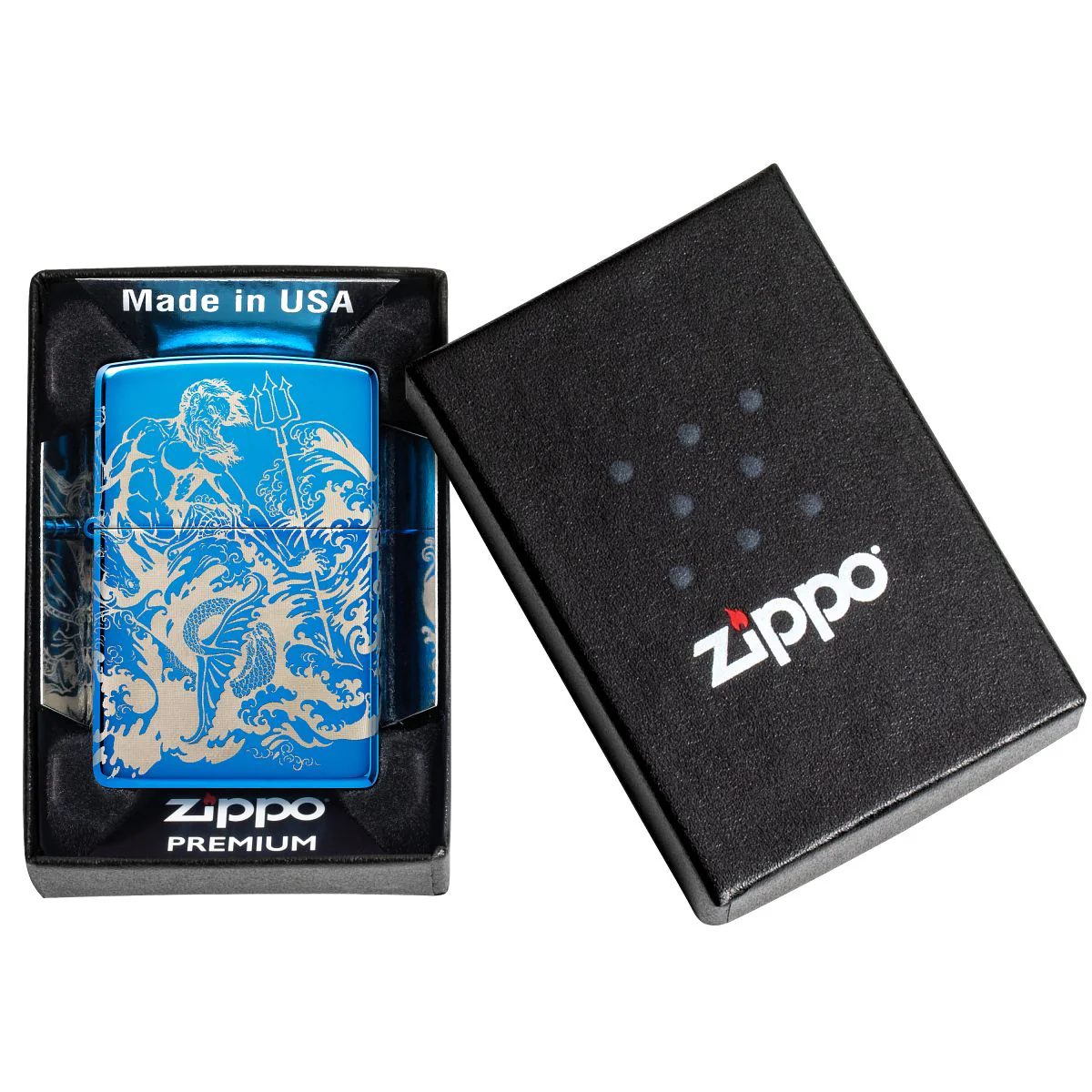 Zippo Lighter: Greek Mythology Design, Photo Image 360 - High Polish Blue 48787 - Image 10
