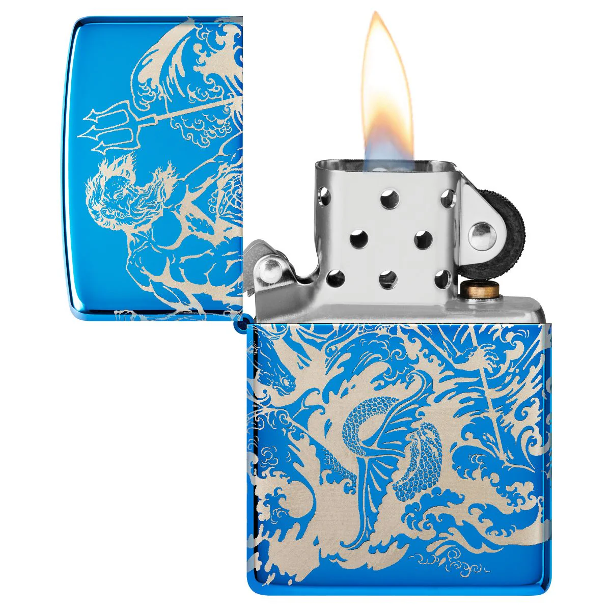 Zippo Lighter: Greek Mythology Design, Photo Image 360 - High Polish Blue 48787 - Image 7