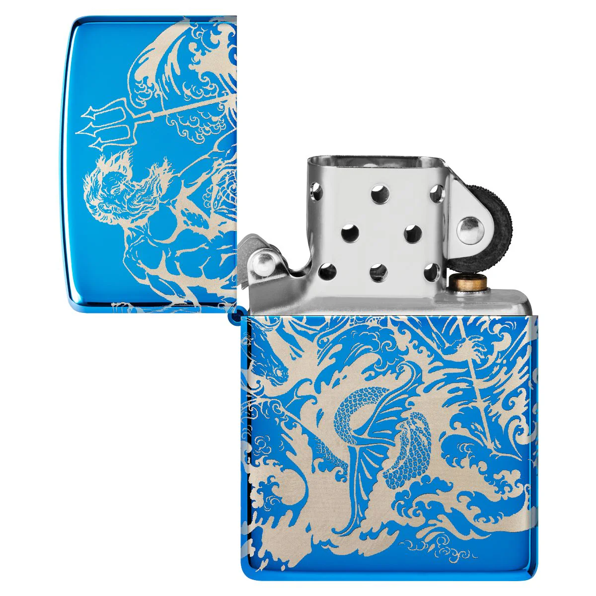Zippo Lighter: Greek Mythology Design, Photo Image 360 - High Polish Blue 48787 - Image 8