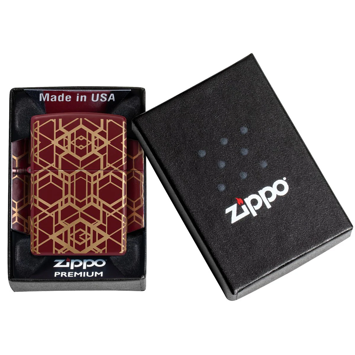 Zippo Lighter: Grid Pattern, 360 Laser - Merlot 46880 - Image 10
