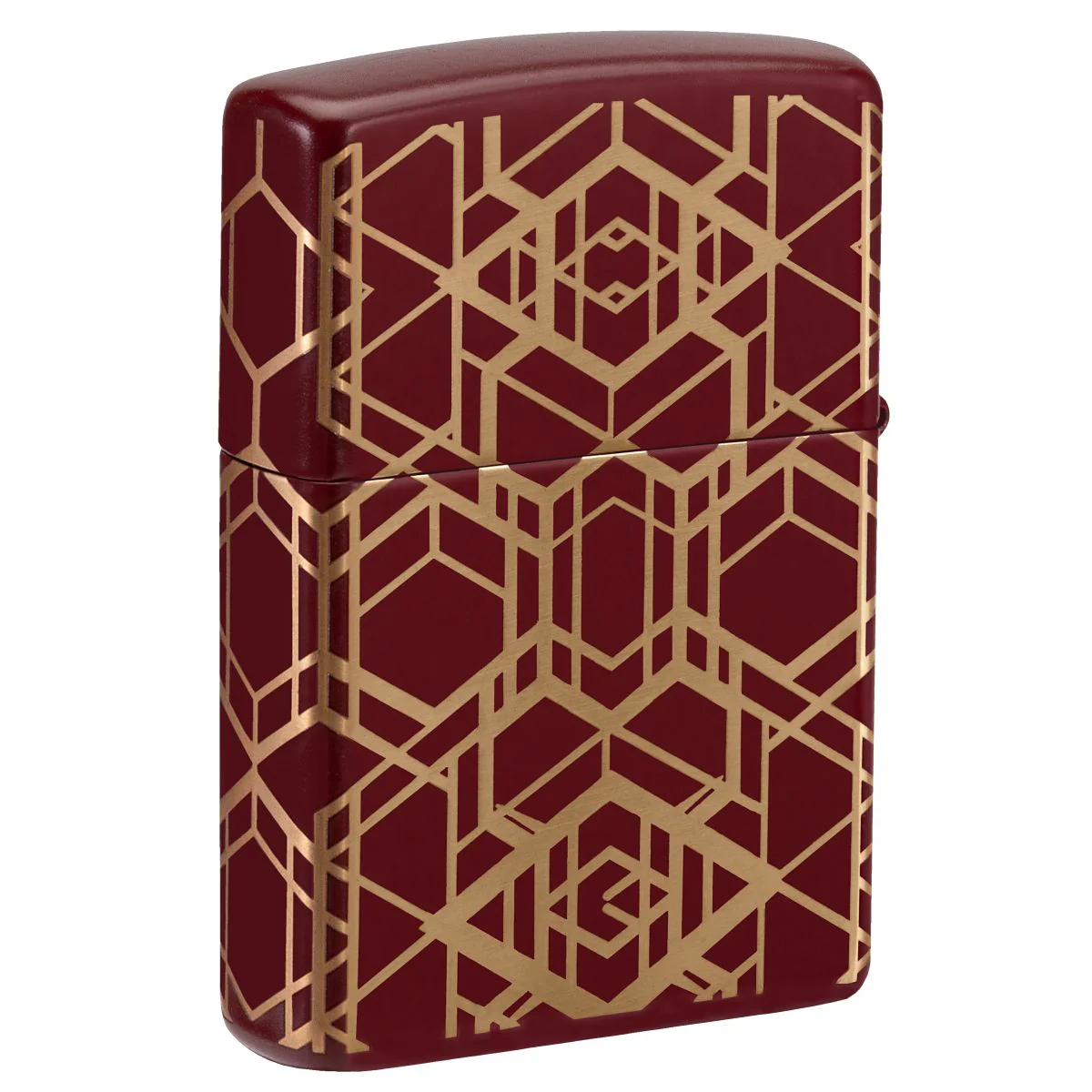Zippo Lighter: Grid Pattern, 360 Laser - Merlot 46880 - Image 2