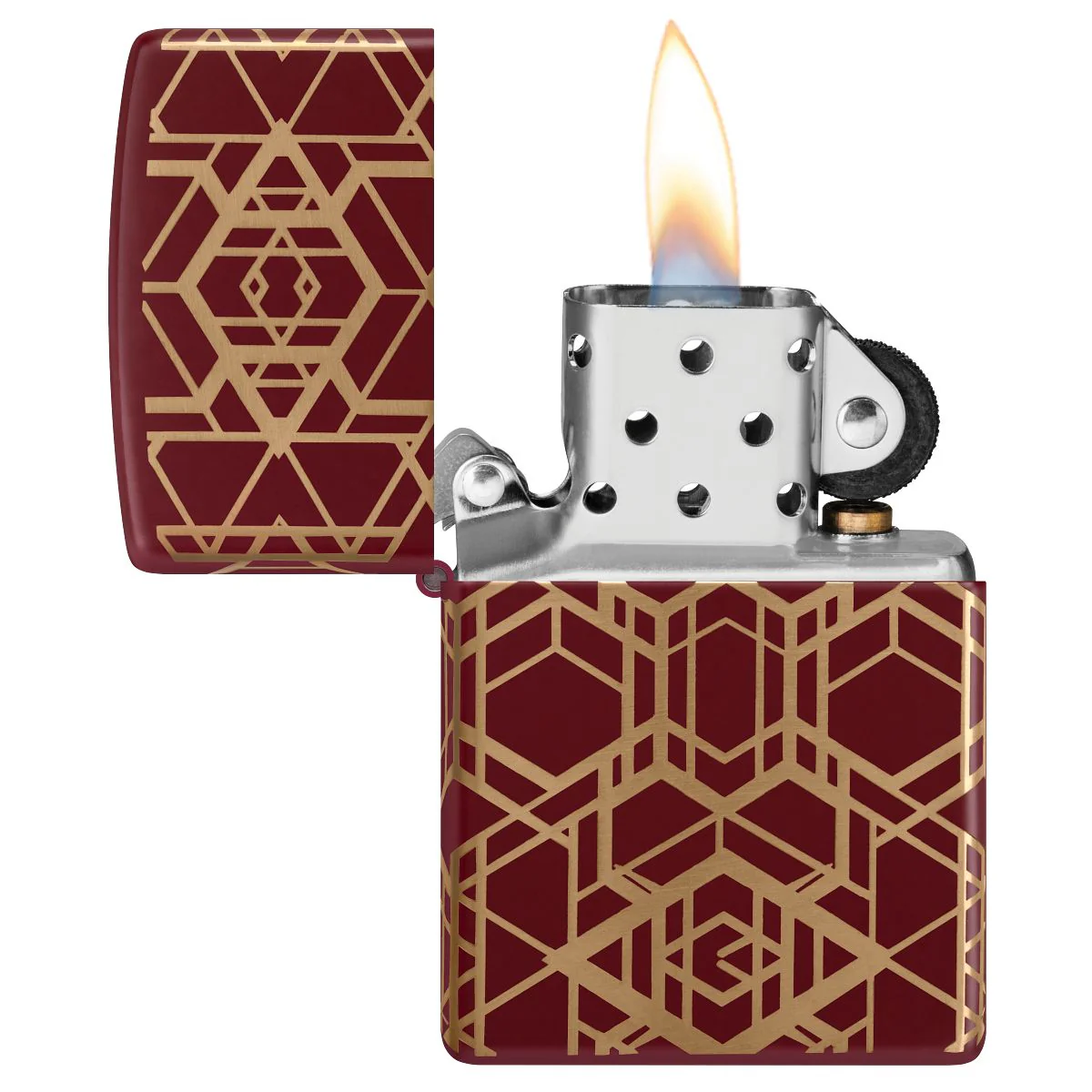 Zippo Lighter: Grid Pattern, 360 Laser - Merlot 46880 - Image 7