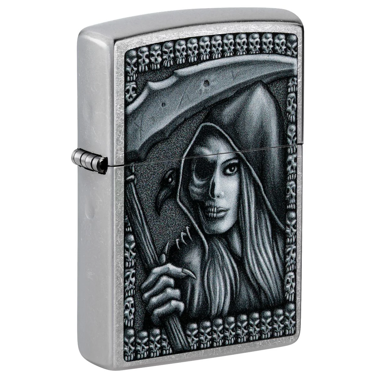 Zippo Lighter: Grim Beauty Design - Street Chrome 46151