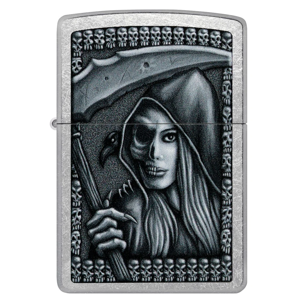 Zippo Lighter: Grim Beauty Design - Street Chrome 46151 - Image 2