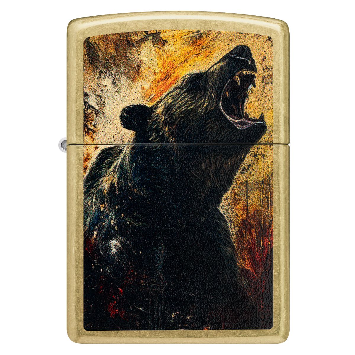 Zippo Lighter: Grizzly Bear Roar  - Street Brass 46695 - Image 2
