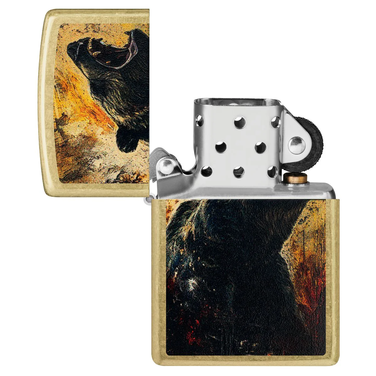Zippo Lighter: Grizzly Bear Roar  - Street Brass 46695 - Image 4