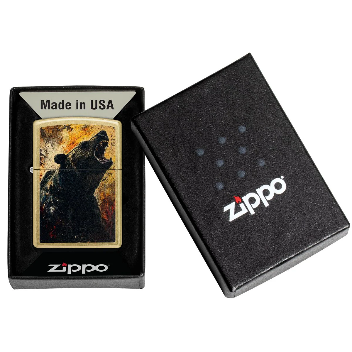 Zippo Lighter: Grizzly Bear Roar  - Street Brass 46695 - Image 6