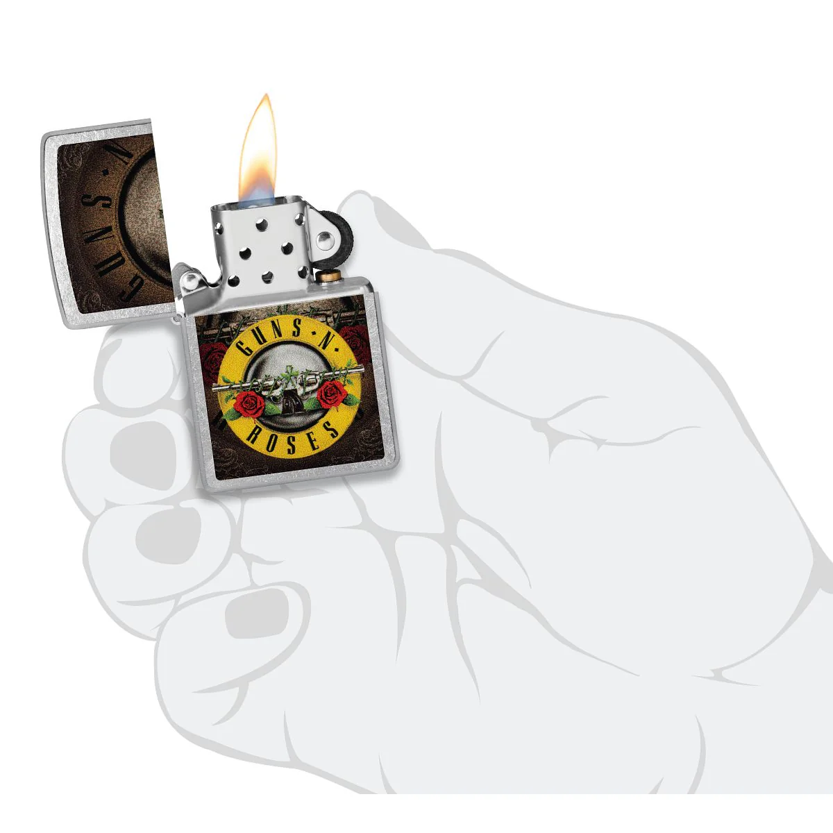 Zippo Lighter: Guns N' Roses Design - Street Chrome 47226 - Image 5