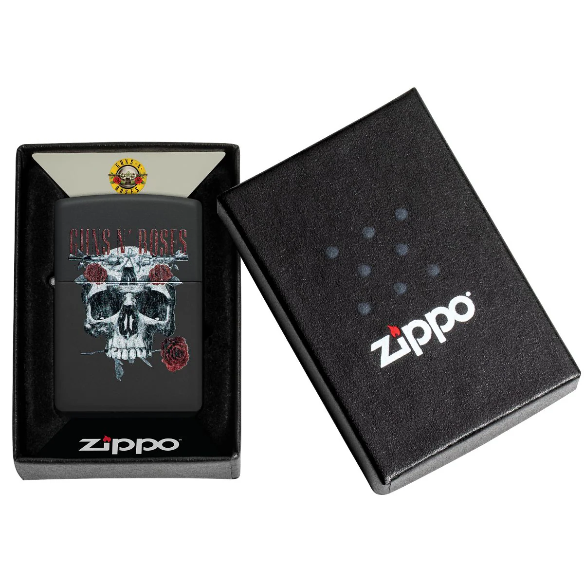Zippo Lighter: Guns N' Roses, Skull and Roses - Black Matte 47227 - Image 6