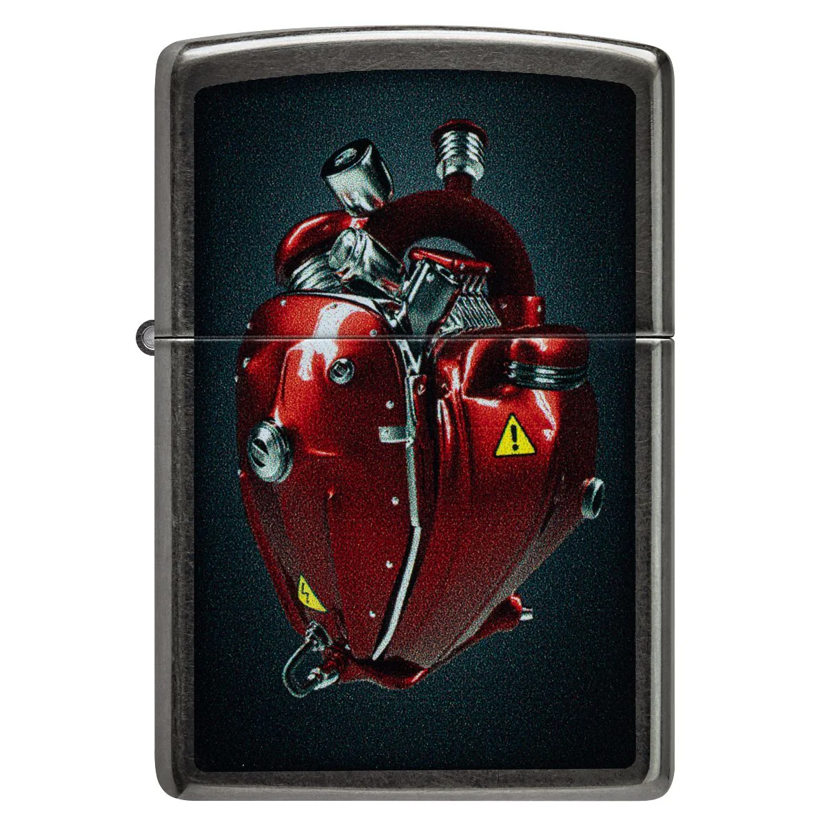 Zippo Lighter: Heart Engine - Grey 46656 - Image 2