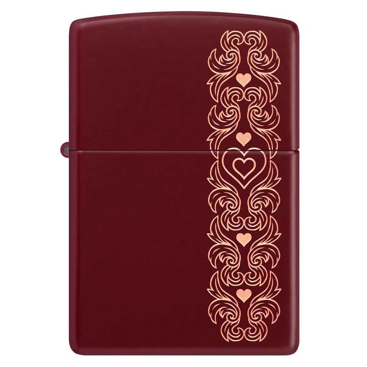 Zippo Lighter: Heart Garland Design, Engraved - Merlot 46296 - Image 2