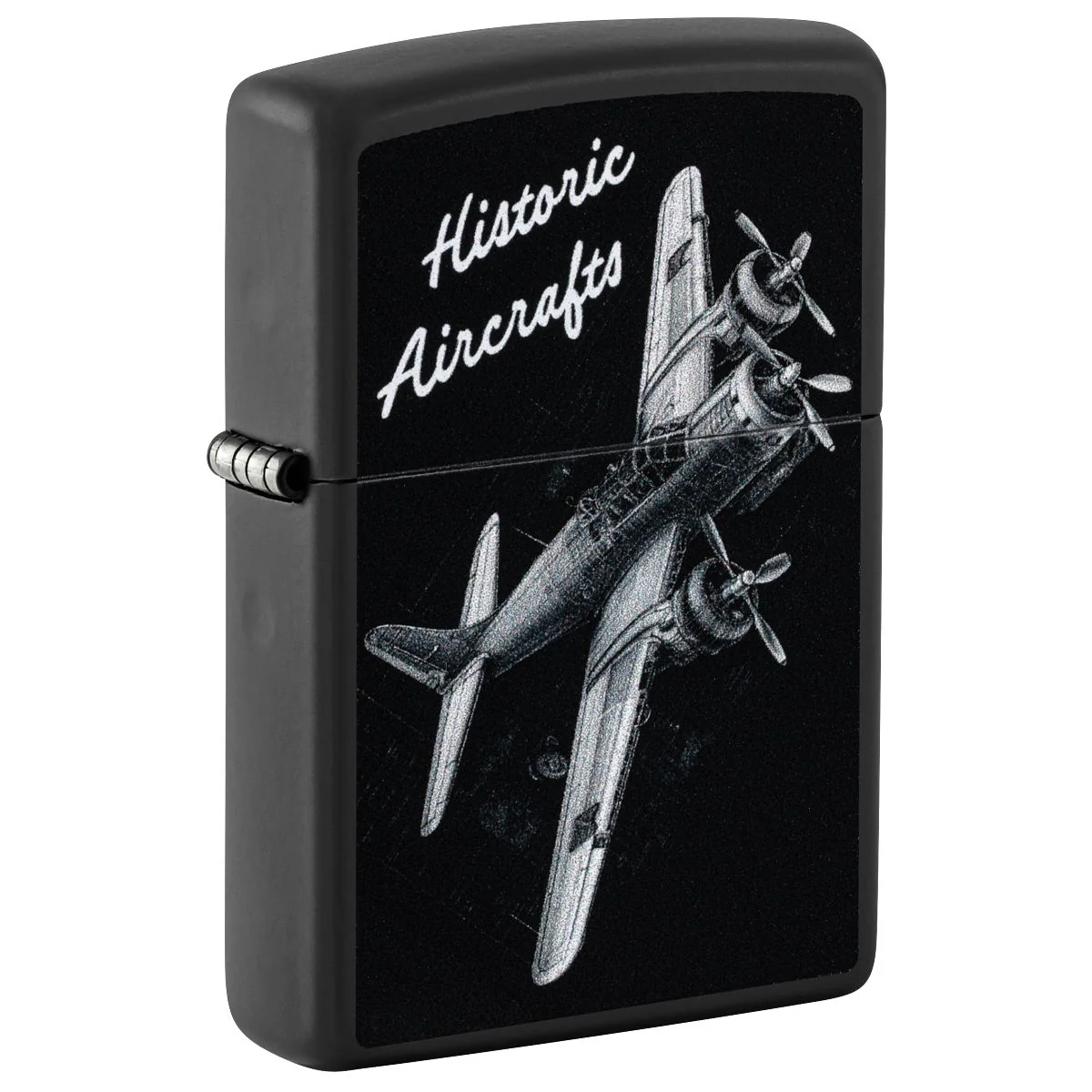 Zippo Lighter: Historic Airplane - Black Matte 46905