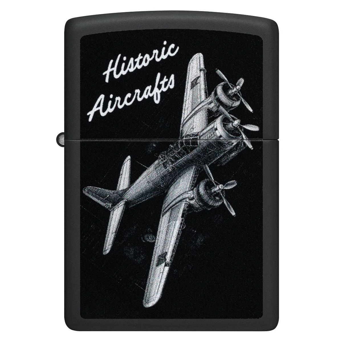 Zippo Lighter: Historic Airplane - Black Matte 46905 - Image 2