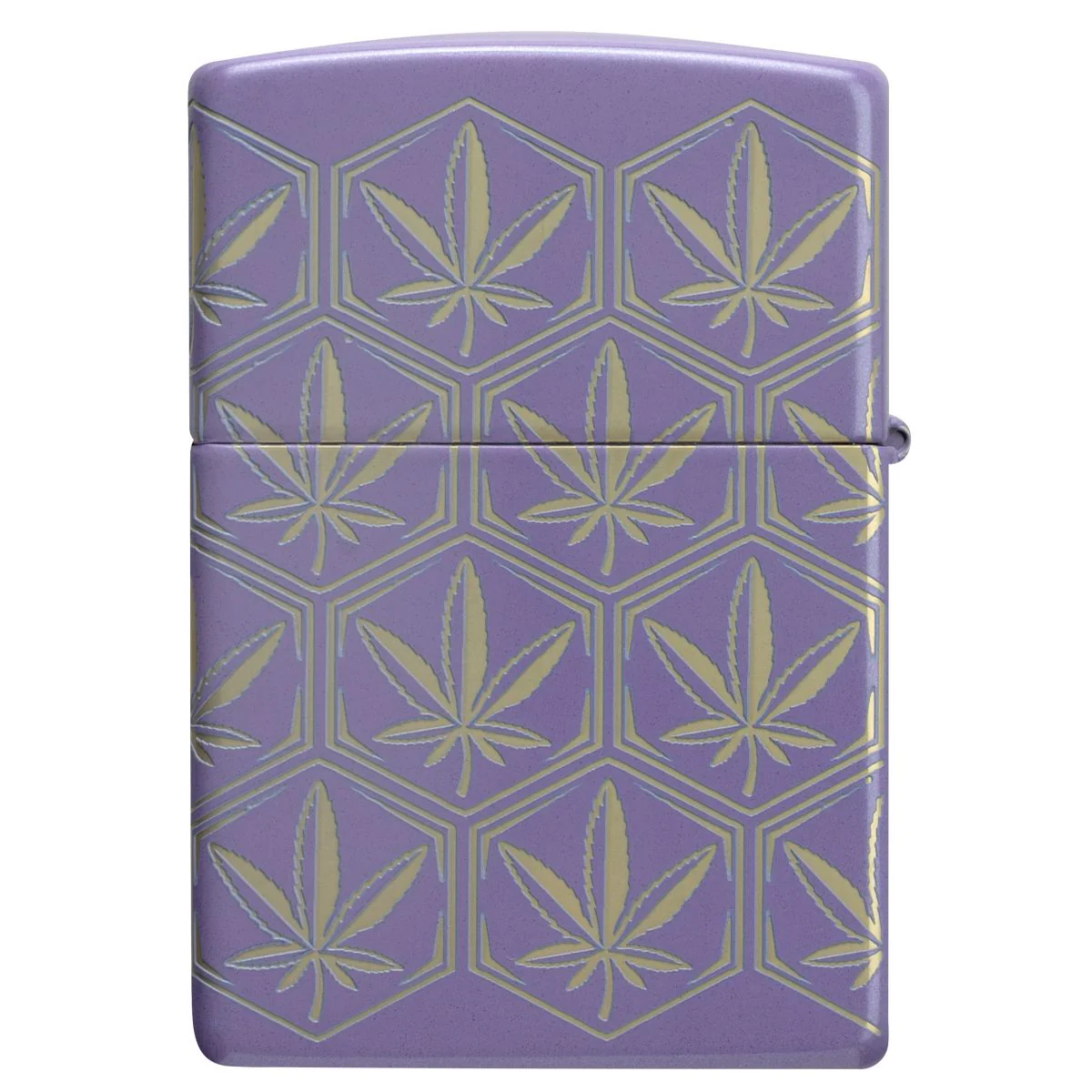 Zippo Lighter: Honeycomb Weed Leaves, 360 Laser - Smokey Lavender 46855 - Image 5