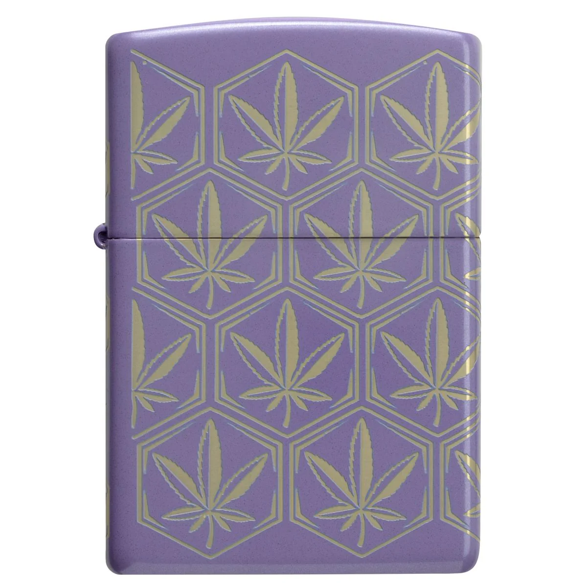 Zippo Lighter: Honeycomb Weed Leaves, 360 Laser - Smokey Lavender 46855 - Image 6