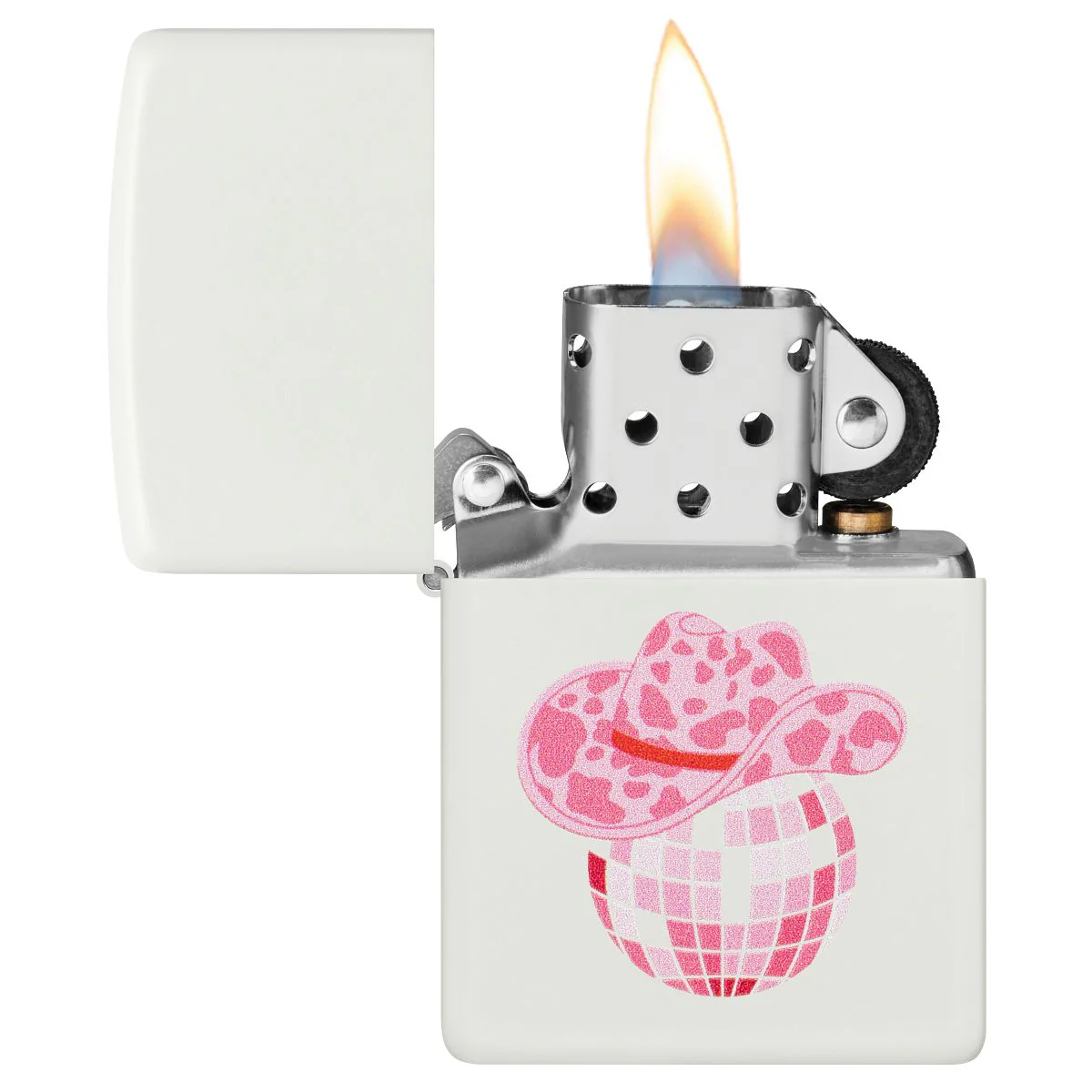 Zippo Lighter: Honky Tonk Design - White Matte 46468 - Image 3