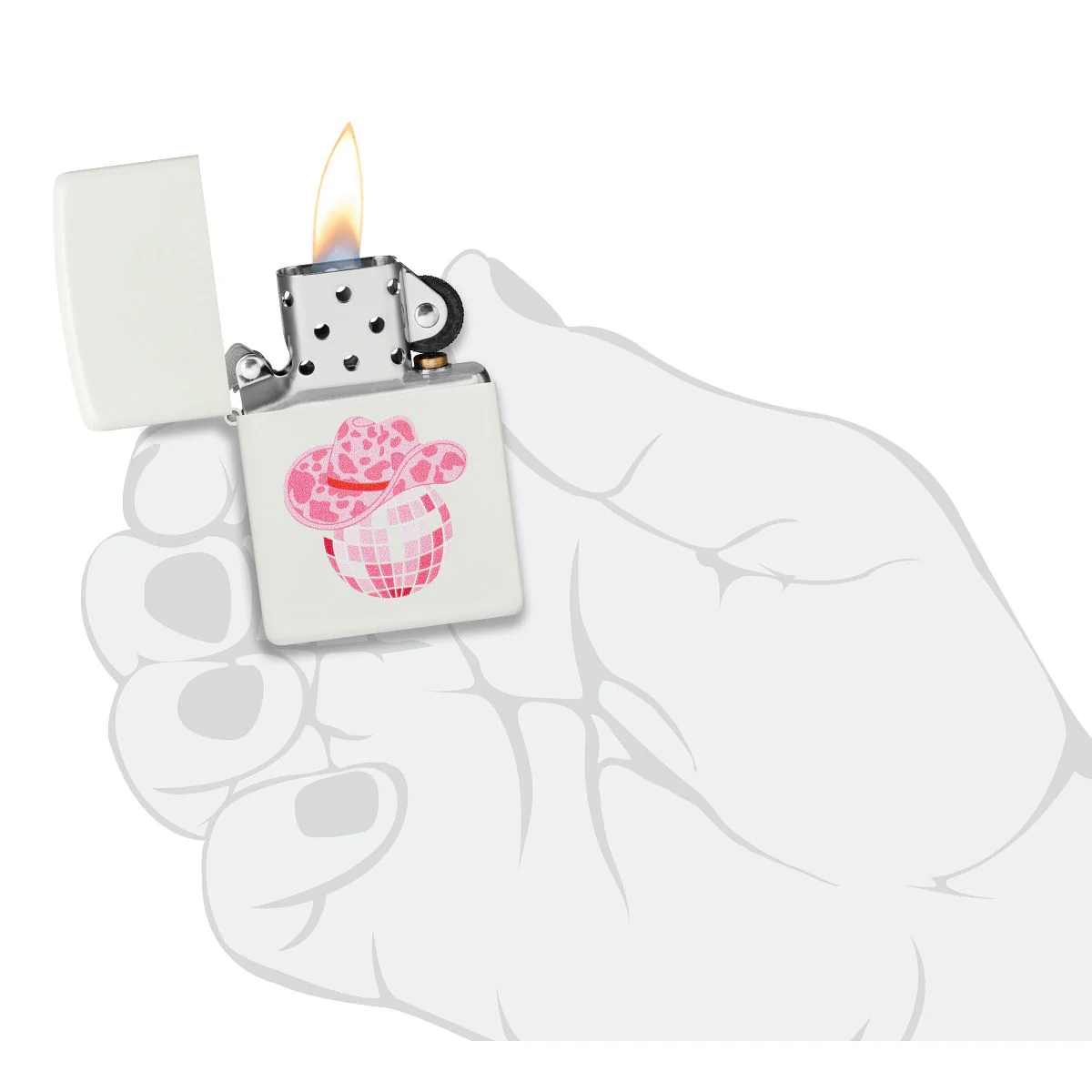 Zippo Lighter: Honky Tonk Design - White Matte 46468 - Image 5