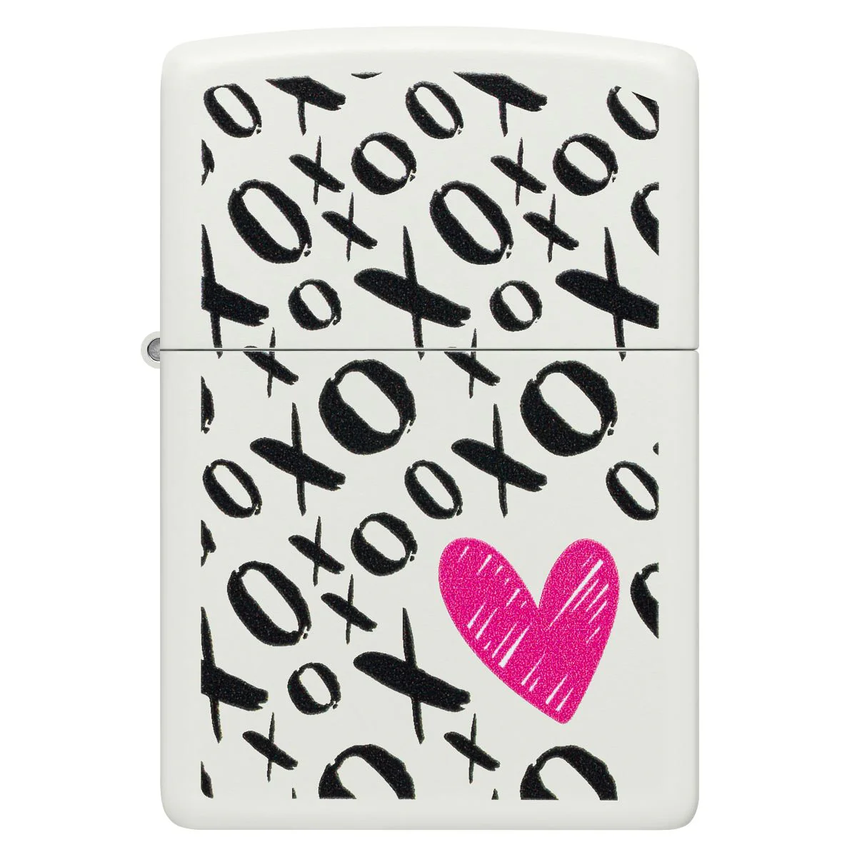 Zippo Lighter: Hugs and Kisses Design - White Matte 46471 - Image 2