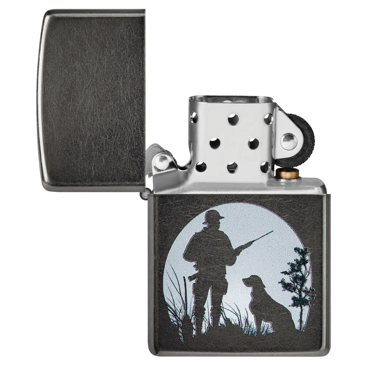 Zippo Lighter: Hunter with Dog - Grey 46321 - Image 4