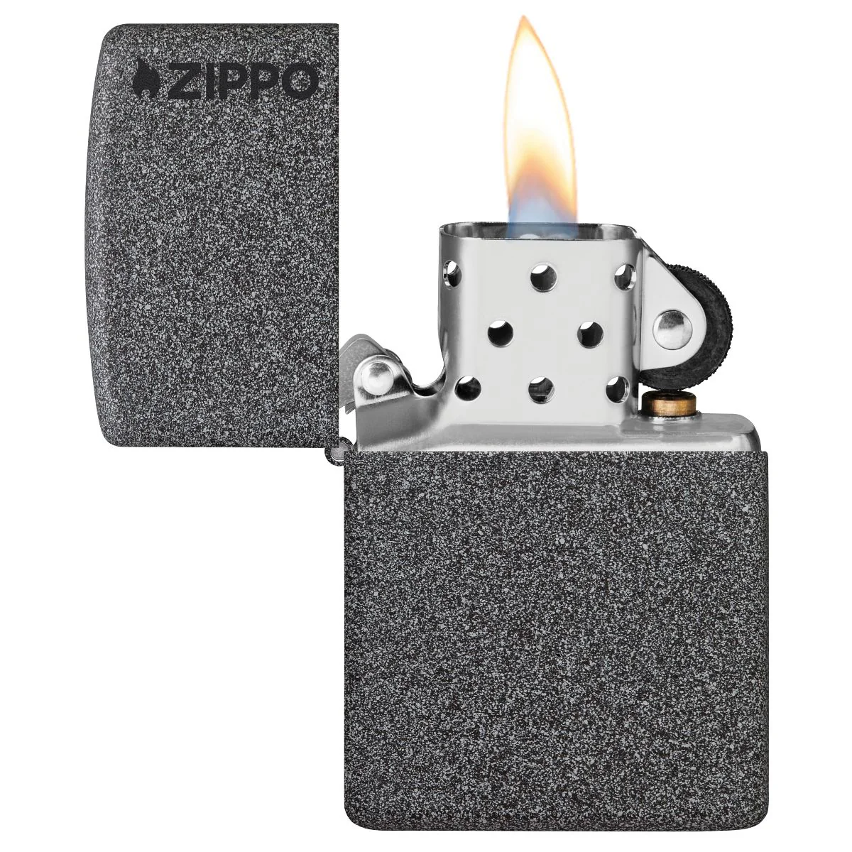 Zippo Lighter: Iron Stone with Zippo Logo - 211ZL - Image 3