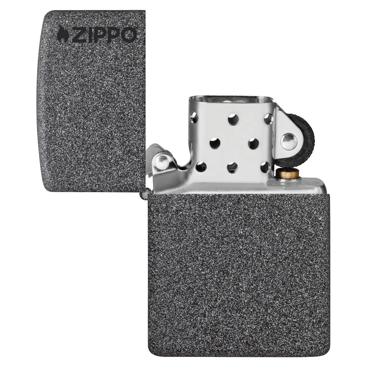 Zippo Lighter: Iron Stone with Zippo Logo - 211ZL - Image 4
