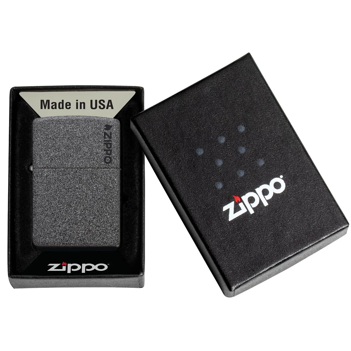 Zippo Lighter: Iron Stone with Zippo Logo - 211ZL - Image 6