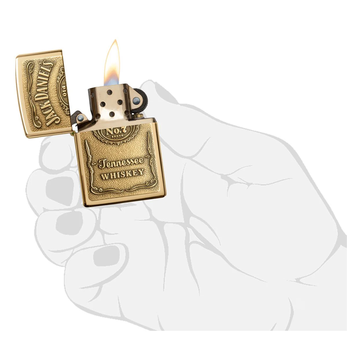 Zippo Lighter: Jack Daniels Label Emblem - HP Brass 254BJD.428 - Image 5