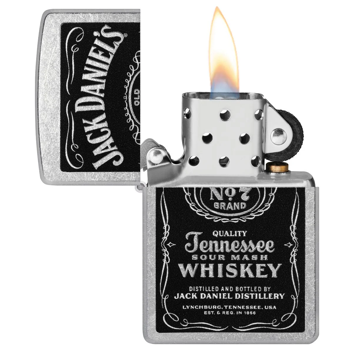 Zippo Lighter: Jack Daniels Label - Street Chrome 24779 - Image 3