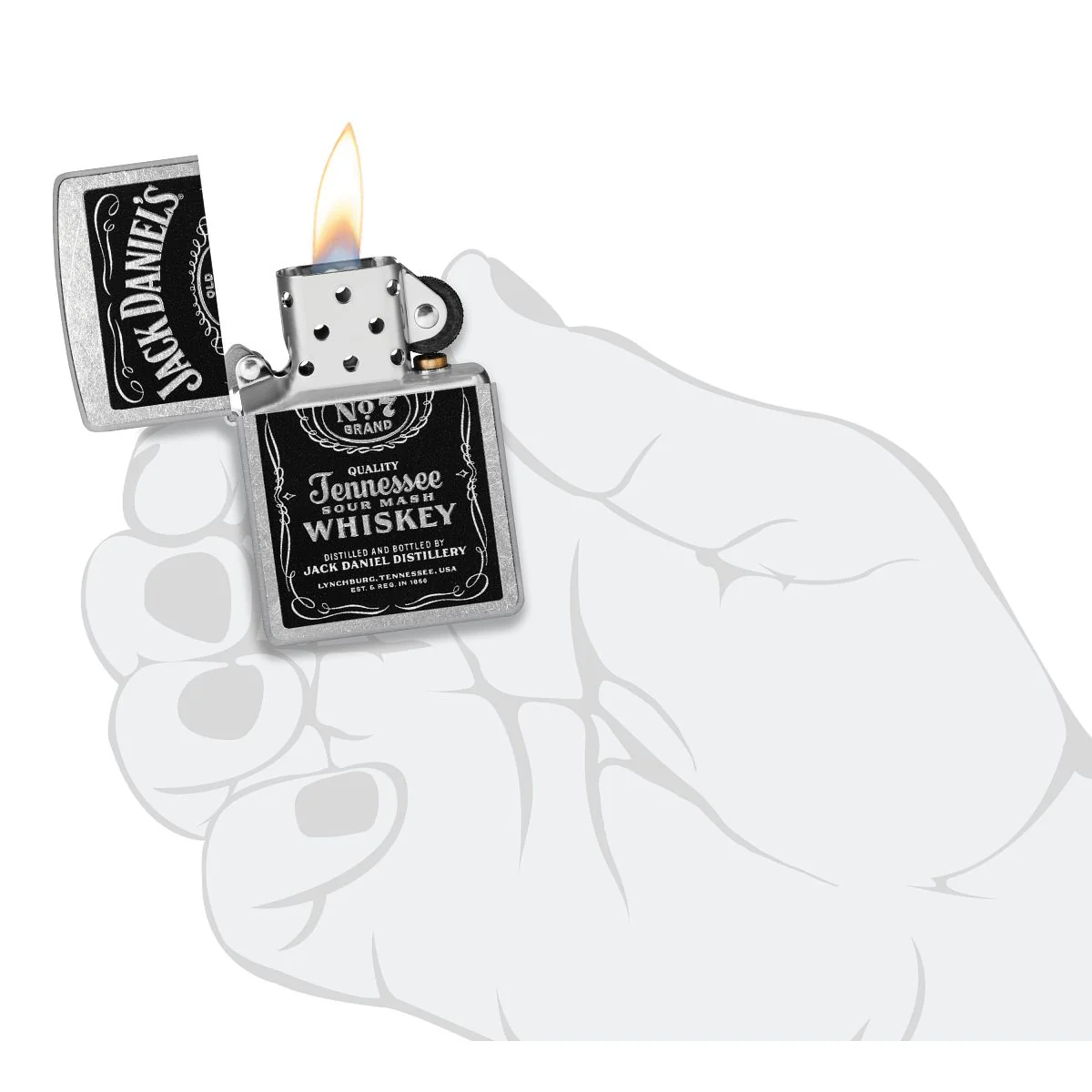 Zippo Lighter: Jack Daniels Label - Street Chrome 24779 - Image 5