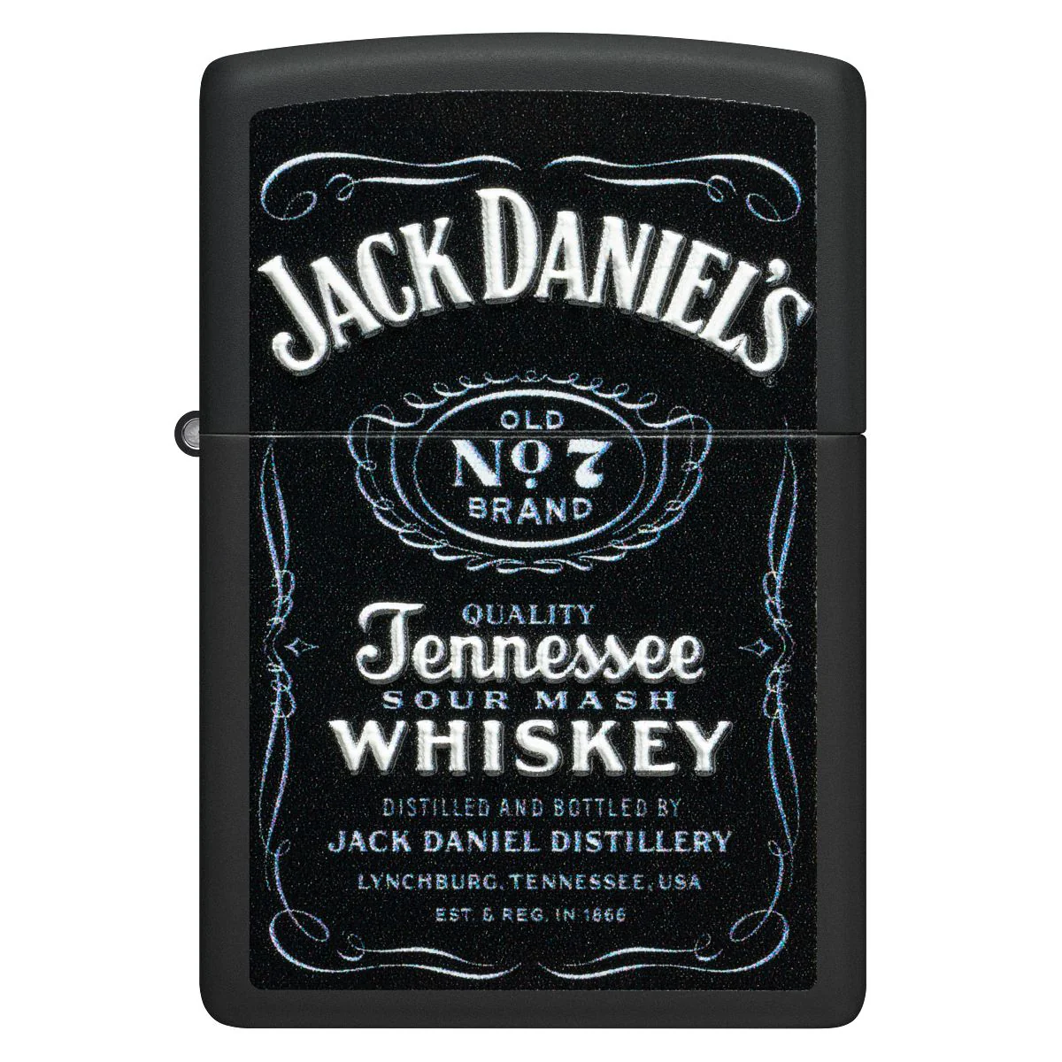 Zippo Lighter: Jack Daniels, Texture Logo - Black Matte 49281 - Image 3