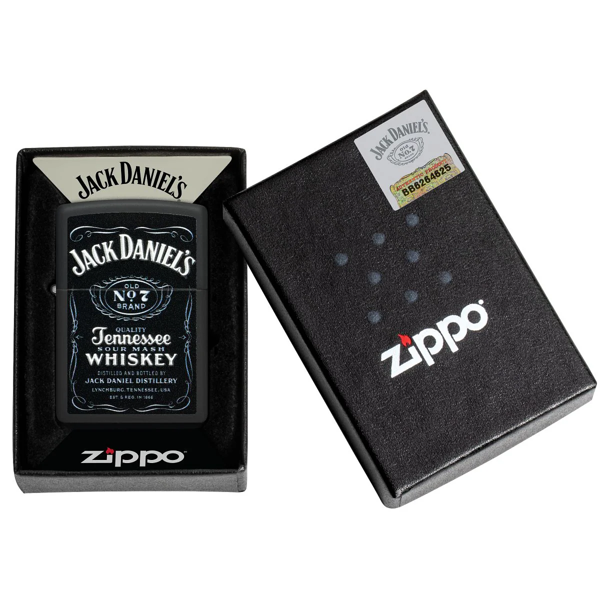 Zippo Lighter: Jack Daniels, Texture Logo - Black Matte 49281 - Image 7