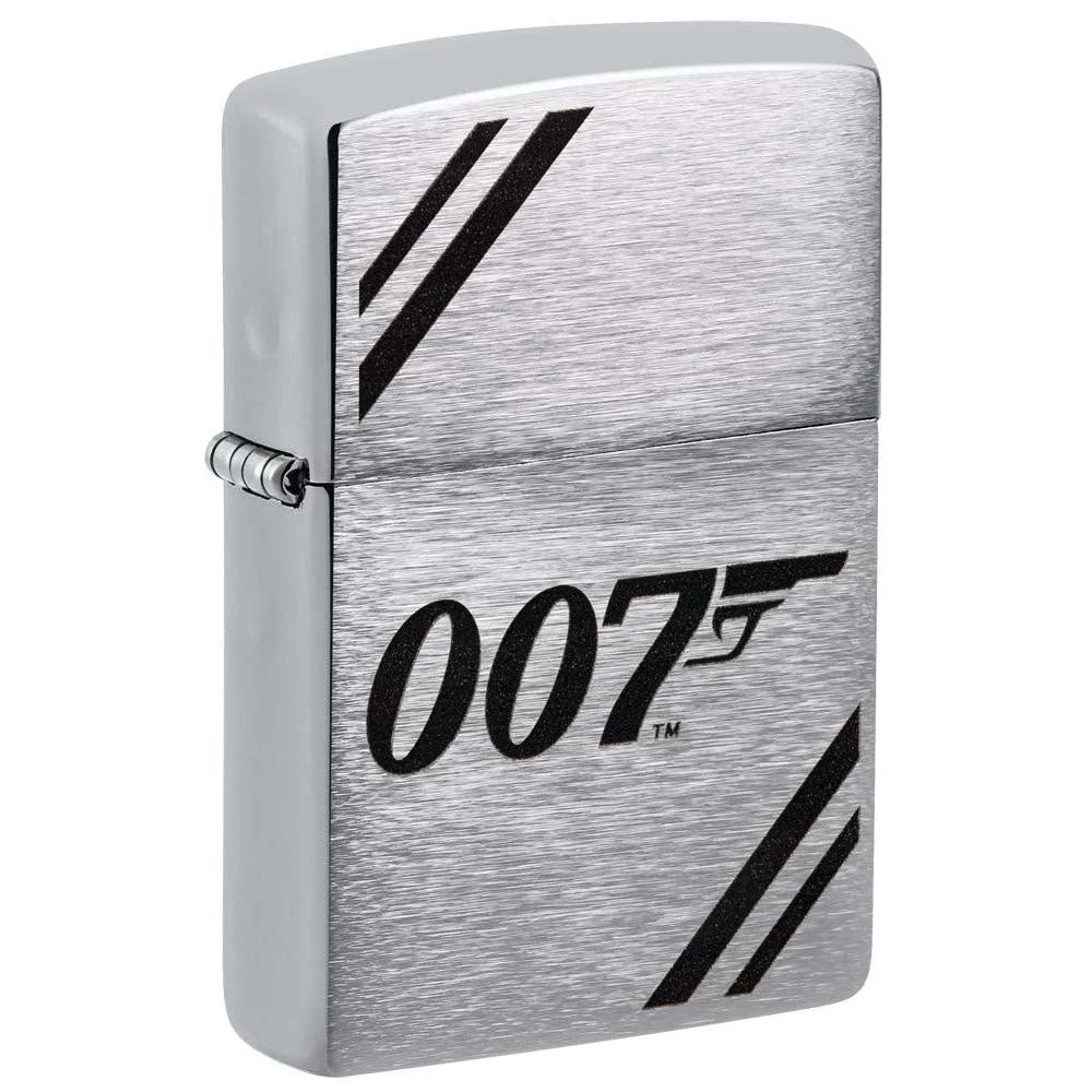 Zippo Lighter: James Bond 007 Logo Design - Brushed Chrome 81229