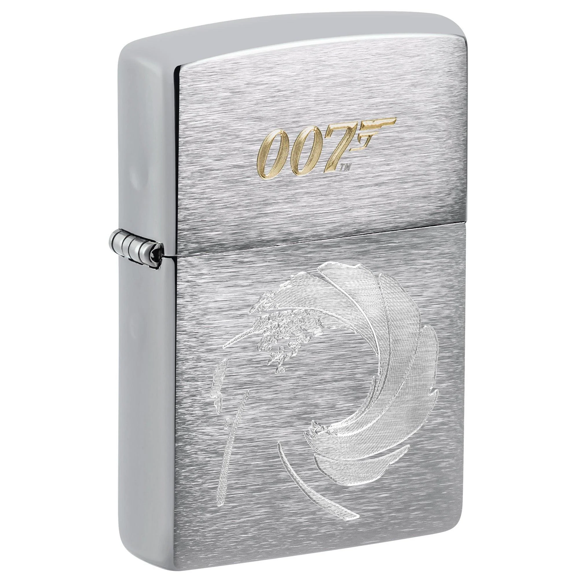 Zippo Lighter: James Bond 007 Logo, Engraved - Brushed Chrome 81517