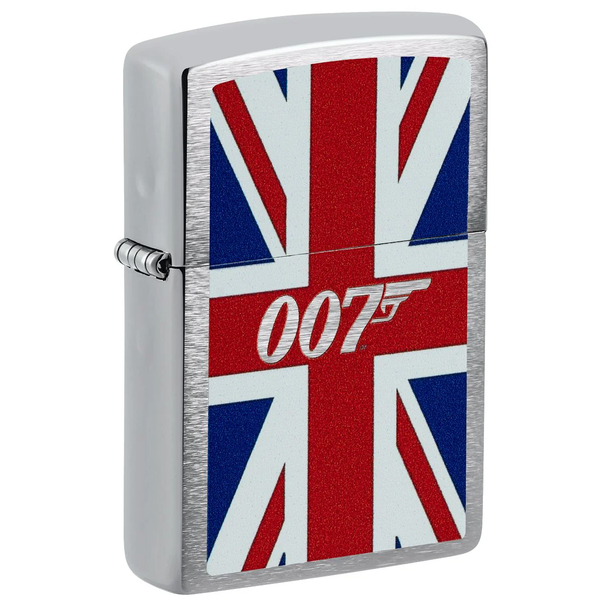 Zippo Lighter: James Bond, Union Jack - Brushed Chrome 46801