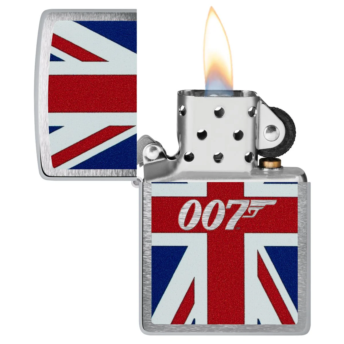 Zippo Lighter: James Bond, Union Jack - Brushed Chrome 46801 - Image 3