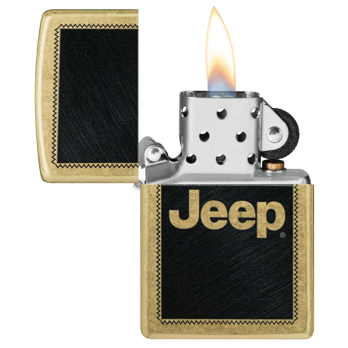 Zippo Lighter: Jeep Logo - Street Brass 46225 - Image 3