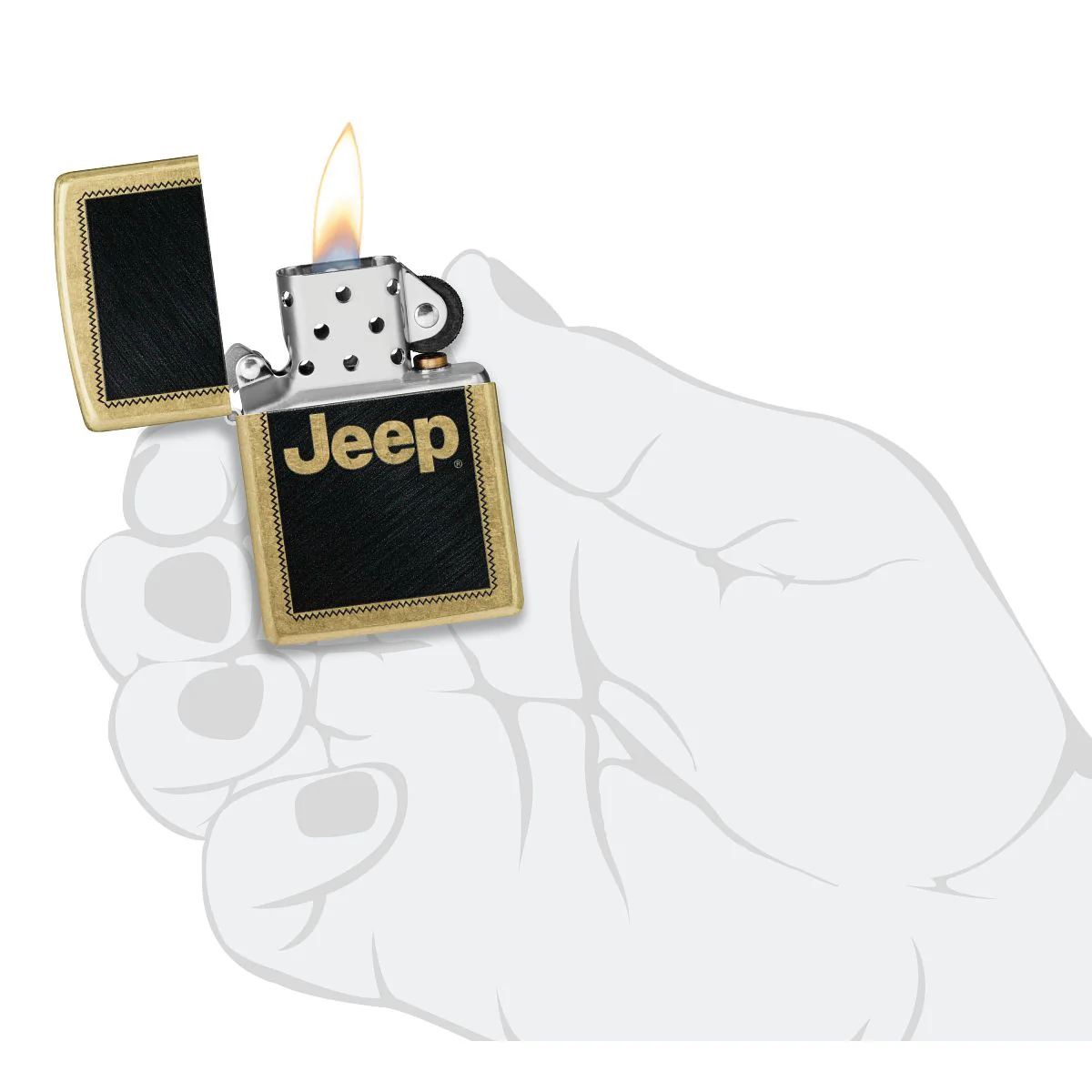 Zippo Lighter: Jeep Logo - Street Brass 46225 - Image 5